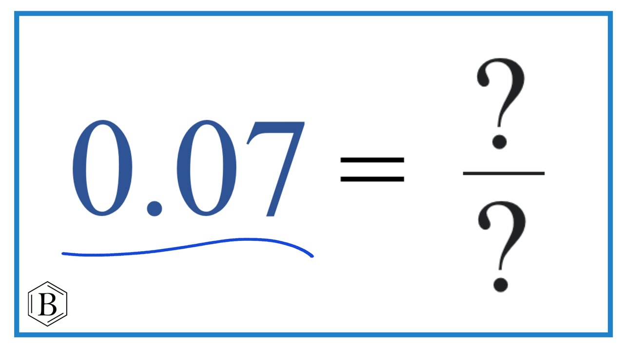 0.07 as a Fraction (simplified form) - YouTube 0 07 As A Fraction In Simplest Form