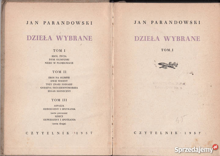 (02077) DZIEŁA WYBRANE 3 TOMY – JAN PARANDOWSKI Czyrna - Sprzedajemy.pl Narodziny świata Jan Parandowski Pdf
