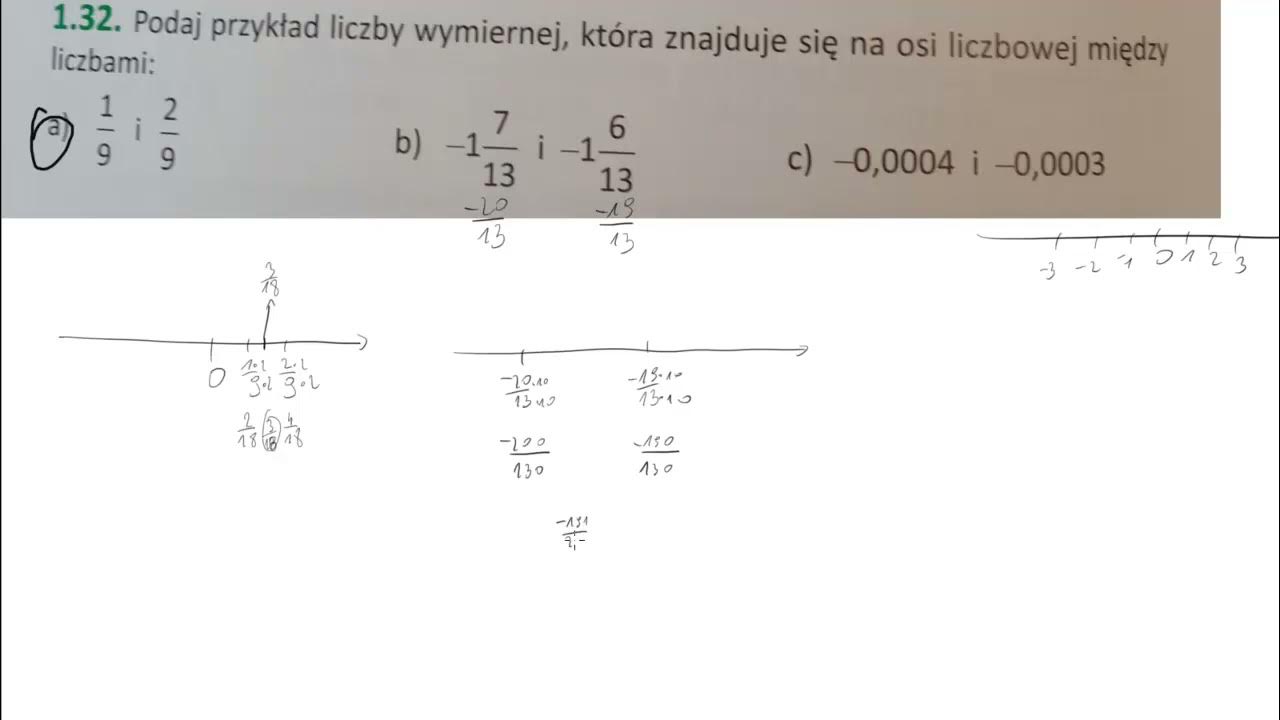 Podaj Przykład Liczby Wymiernej Która Znajduje Się Na Osi Liczbowej