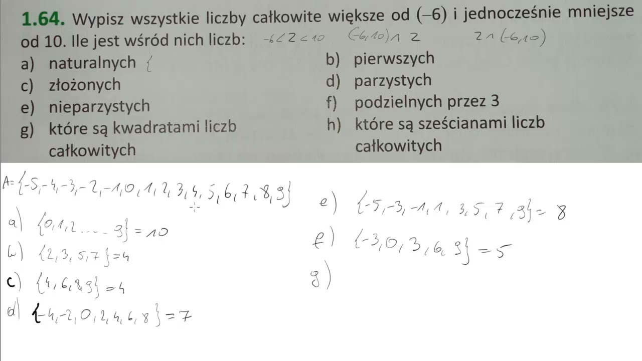 Liczby Całkowite Sprawdzian Klasa 6