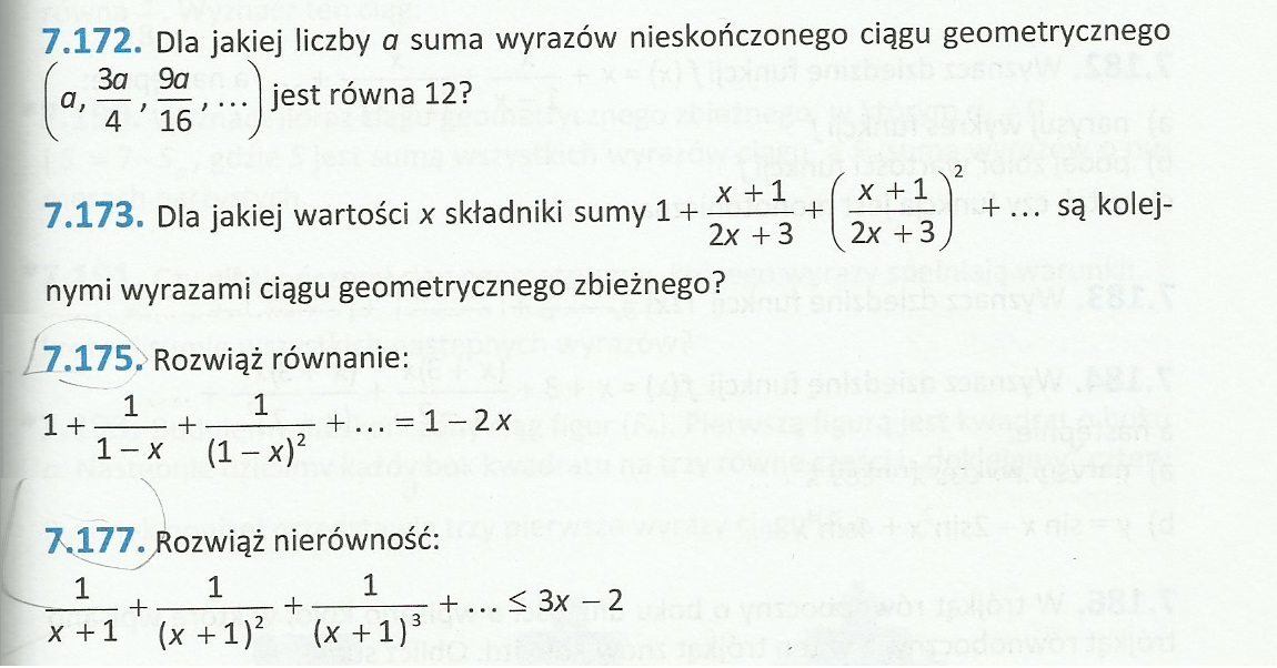 1. Dla jakiej liczby α suma wyrazów nieskończonego ciągu geometrycznego Suma Wszystkich Wyrazów Nieskończonego Ciągu Geometrycznego