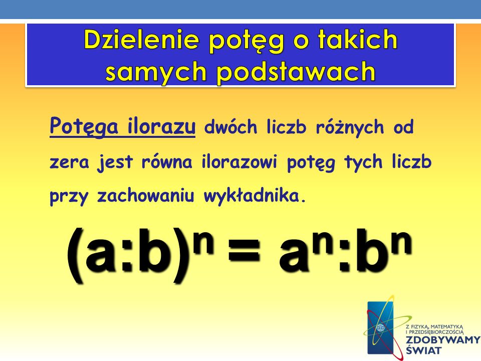 1. - ppt pobierz Dzielenie Potęg O Tych Samych Podstawach