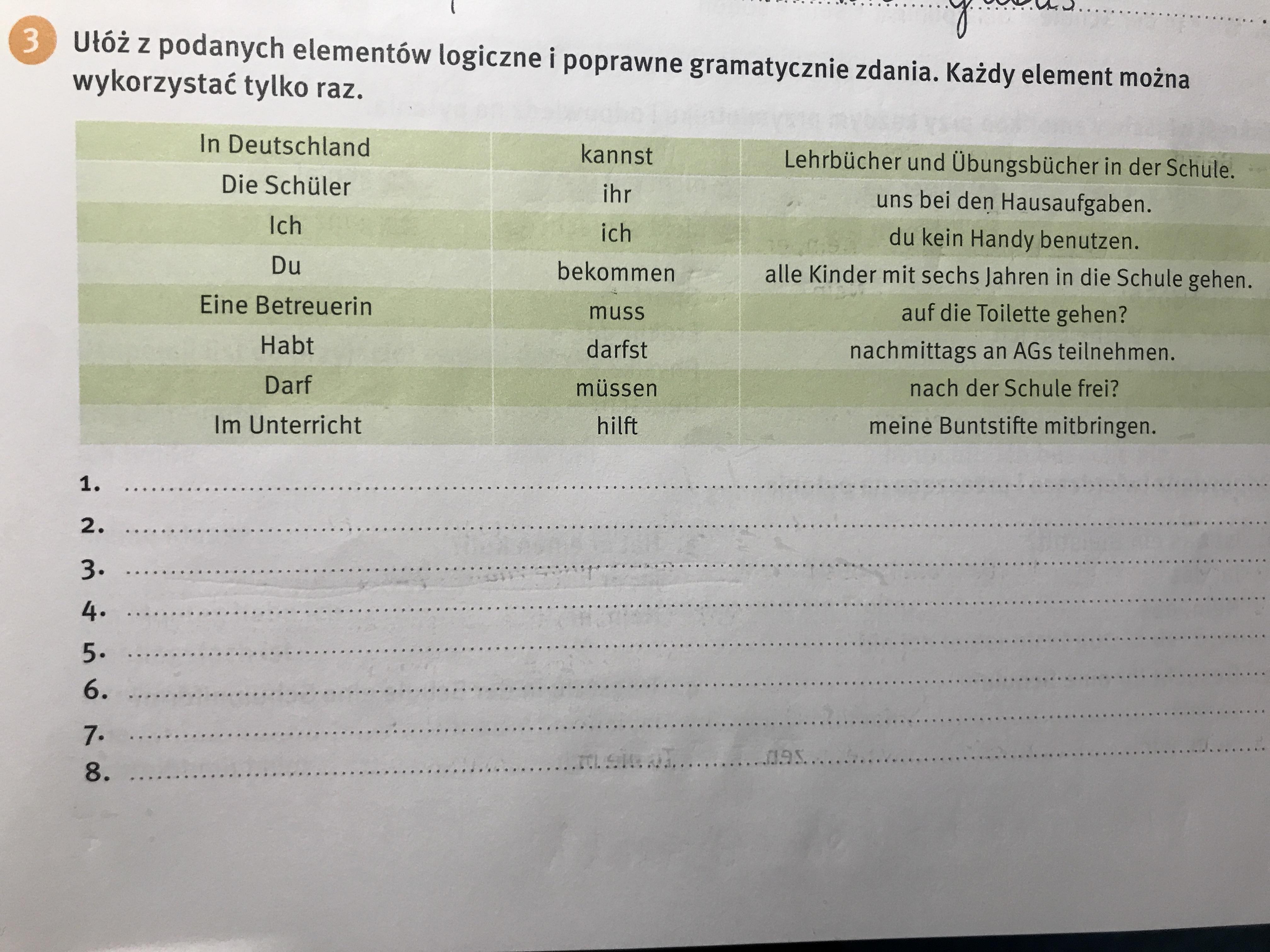 Ułóż Zdania Z Podanych Elementów