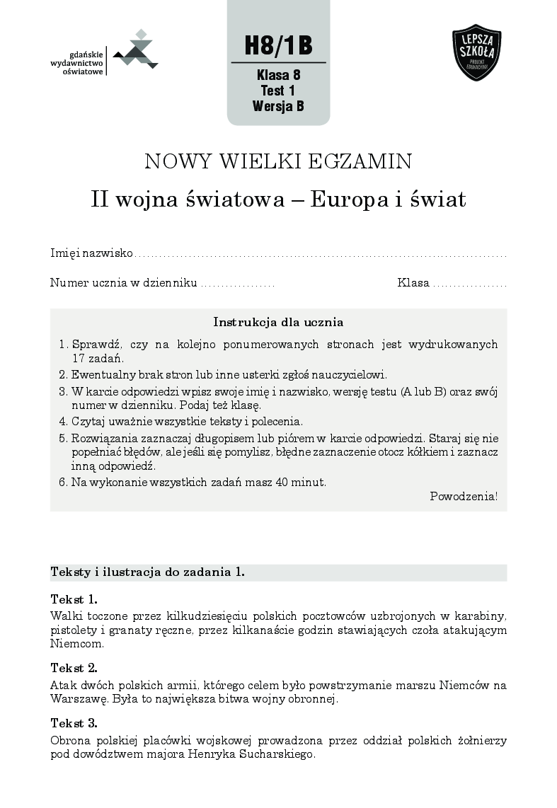 1 Wojna Swiatowa Klasa 7 Sprawdzian Pdf - Image to u Sprawdzian 1 Wojna Swiatowa