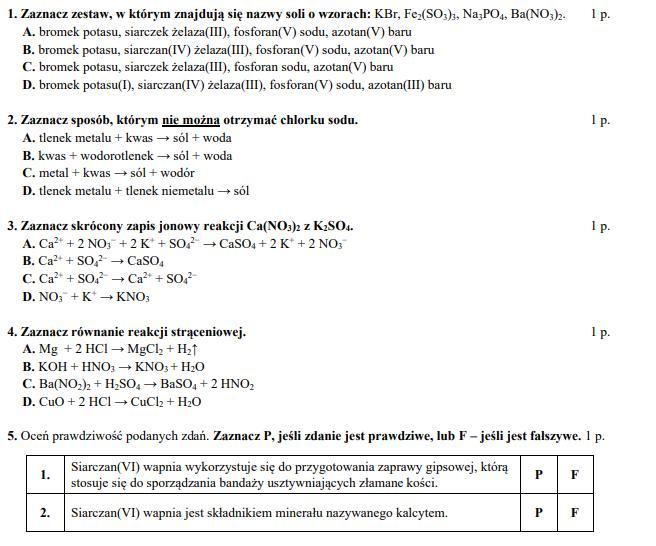 1 Zaznacz zestaw w którym znajdują się nazwy soli o wzorach KBr,Fe2(SO3 Zaznacz Zestaw W Którym Znajdują Się Wyłącznie Wzory Sumaryczne