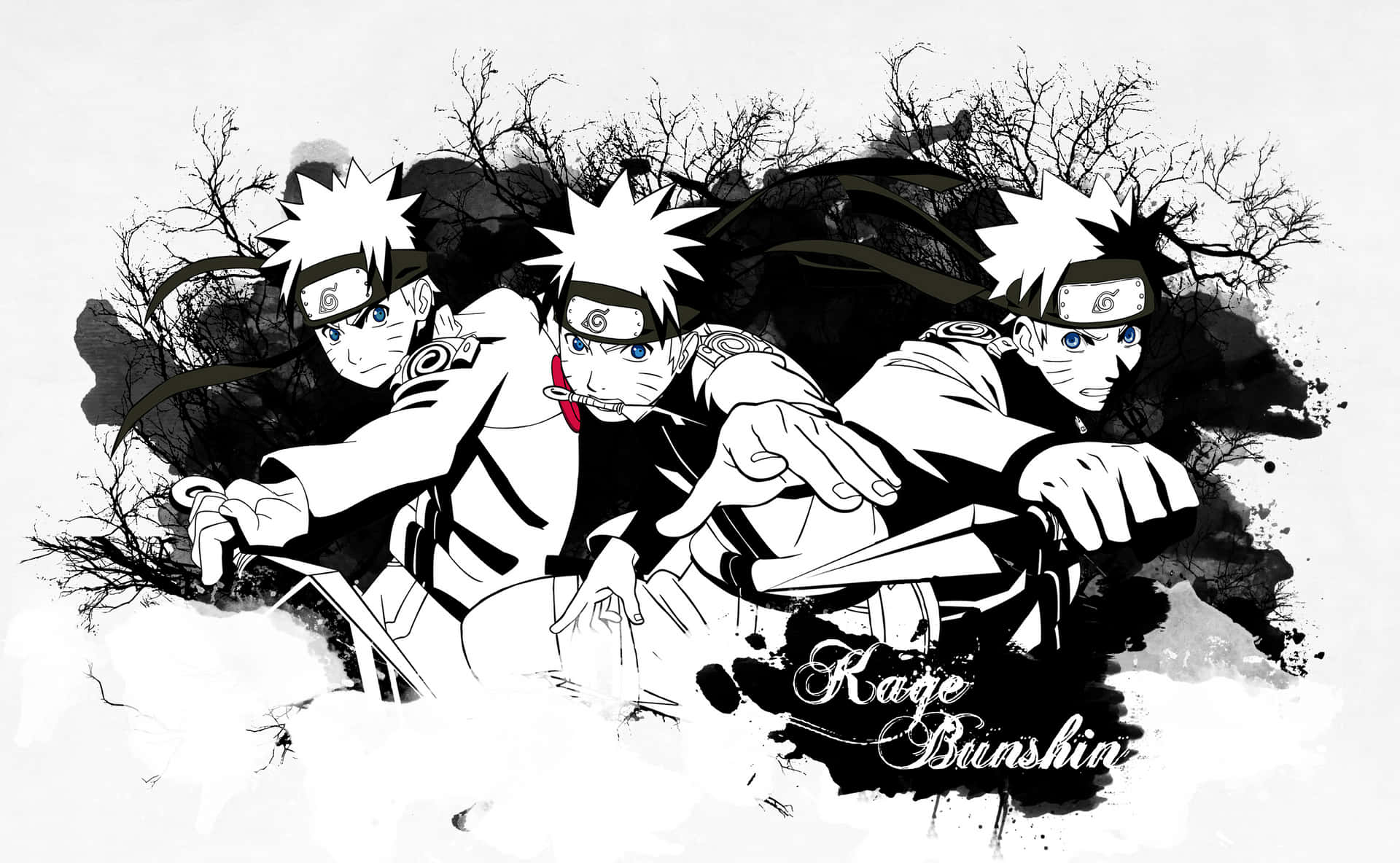 [100+] Fonds d'écran Naruto Noir Et Blanc | Wallpapers.com Fond Decran Naruto Noir Et Blanc
