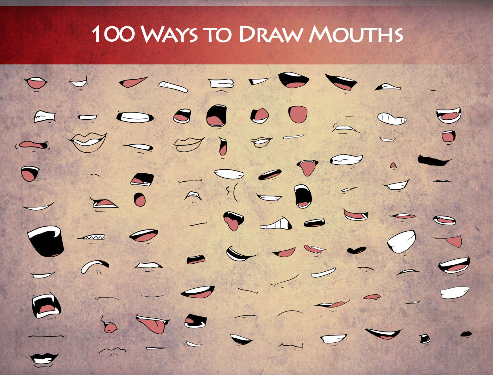 100 Ways To Draw Mouths by Destron23 on DeviantArt How To Draw Mouths Cartoon