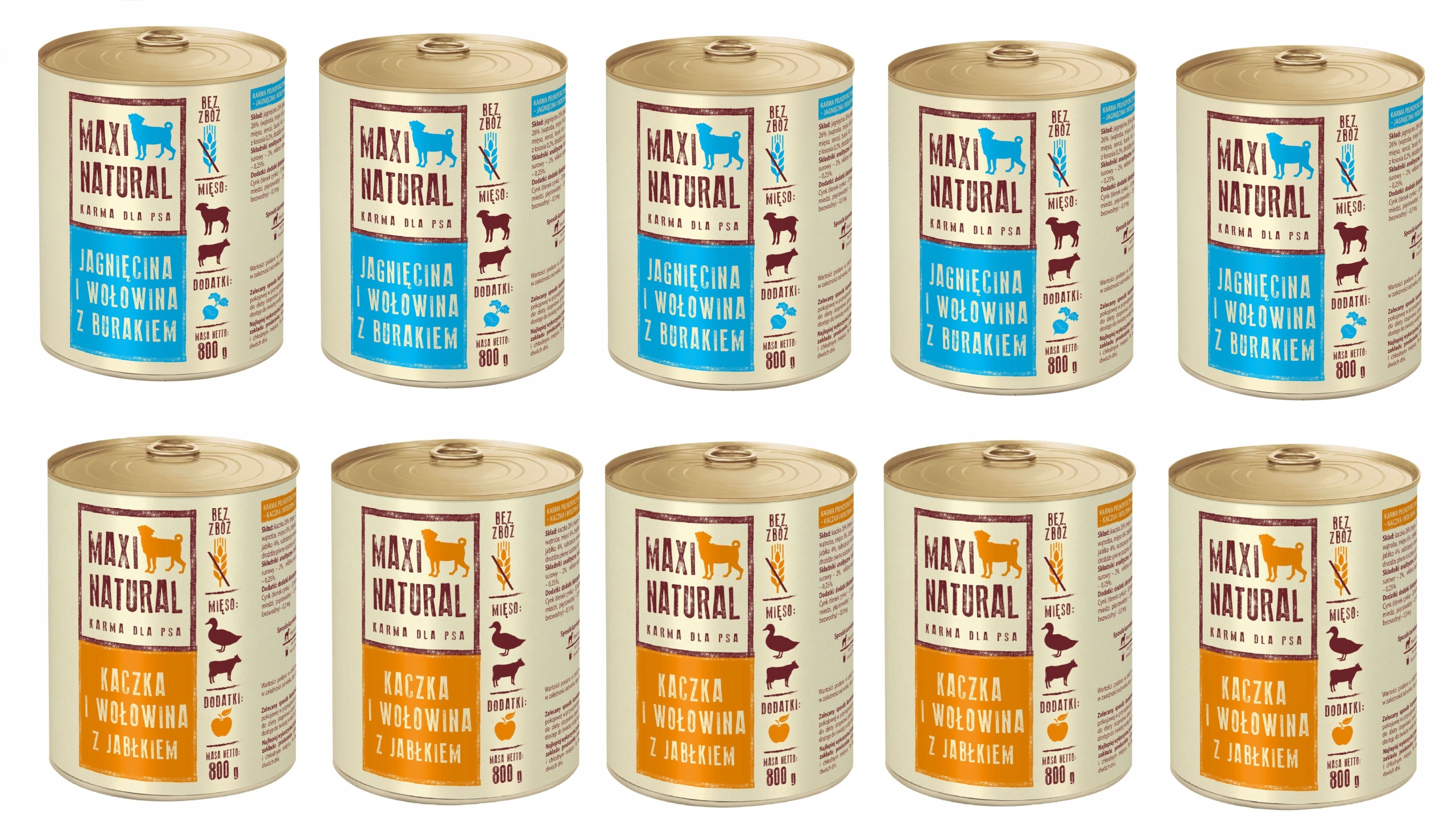 10x Karma Dla Psa Maxi Natural Mix Smaków 800g (5902811741361) • Cena Maxi Natural Karma Dla Psa Biedronka