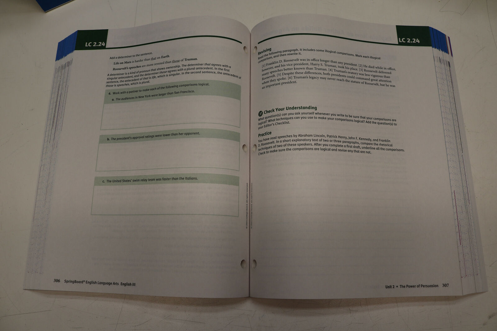 10x Lot SpringBoard English Language Arts English III Consumable Springboard English Language Arts English 3 Answer Key