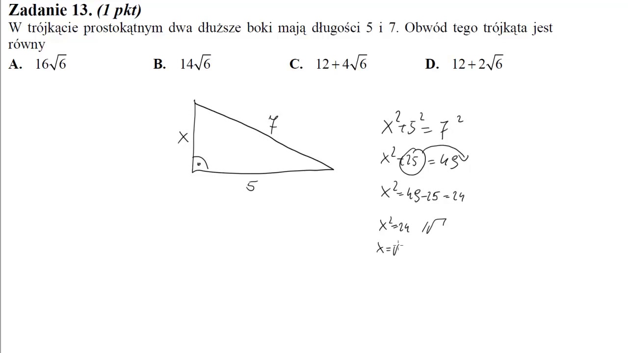 Dwa Boki Trojkata Maja Dlugosci 5 I 8