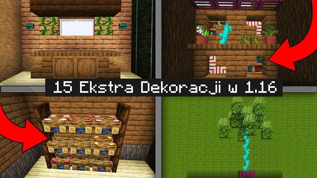 🚀 15 EKSTRA DEKORACJI do DOMU w MINECRAFT 1.16 😊 * nowy snapshot Dekoracje Do Domu W Minecraft