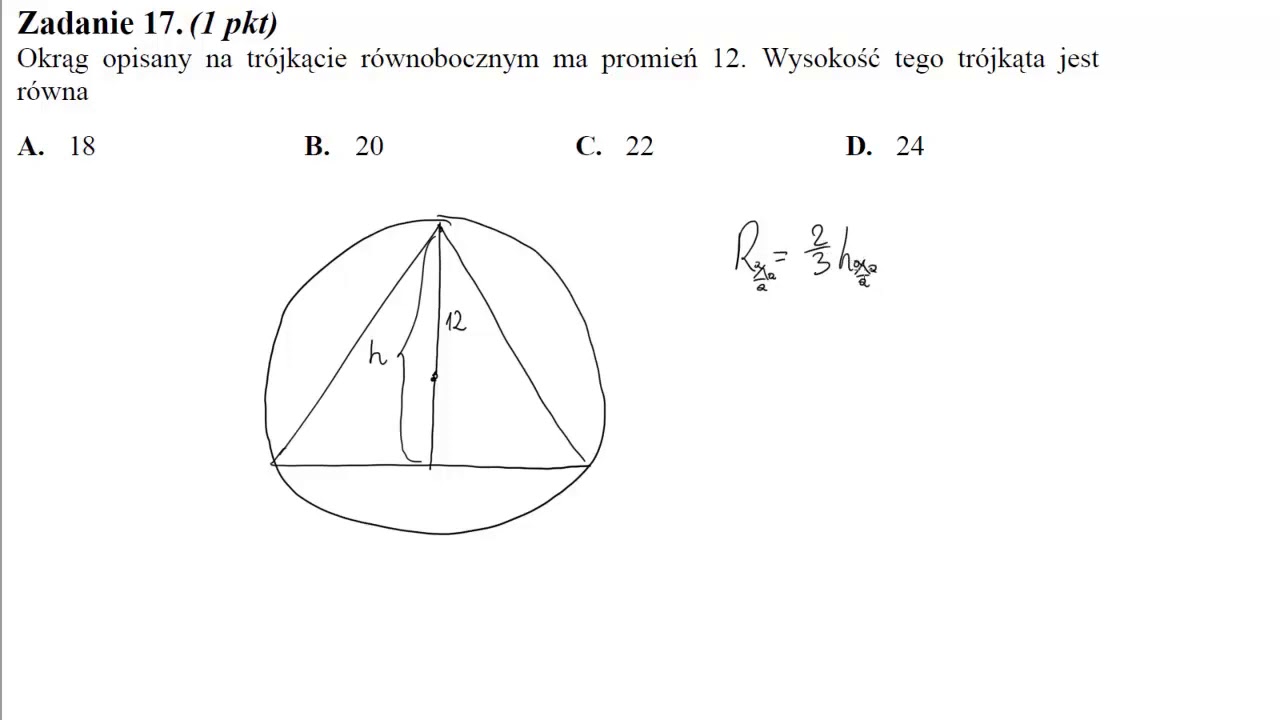 Okrag Opisany Na Trojkacie Rownobocznym