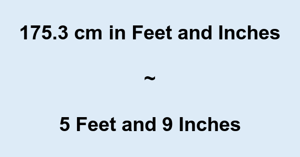 175 3 Cm In Feet And Inches
