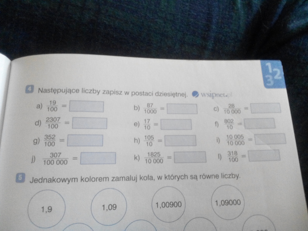 1.Zapisz podane liczby cyframi w postaci ułamków dziesiętnych. a) osiem Zapisz Podane Liczby Cyframi Tysiac Dziesiatek