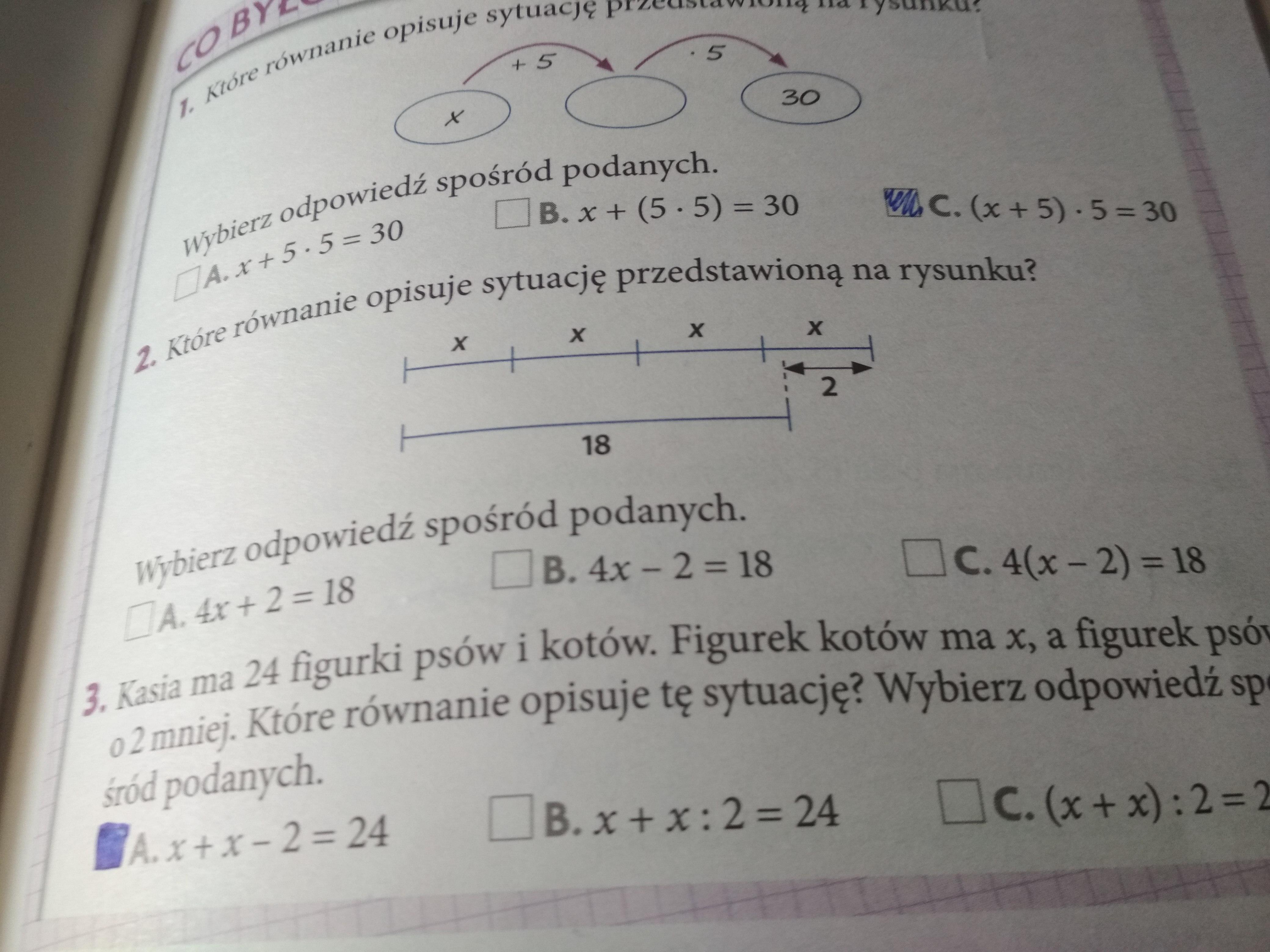 2. Które równanie opisuje sytuację przedstawioną na rysunku? Prosze Ktore Rownanie Opisuje Sytuacje Przedstawiona Na Rysunku