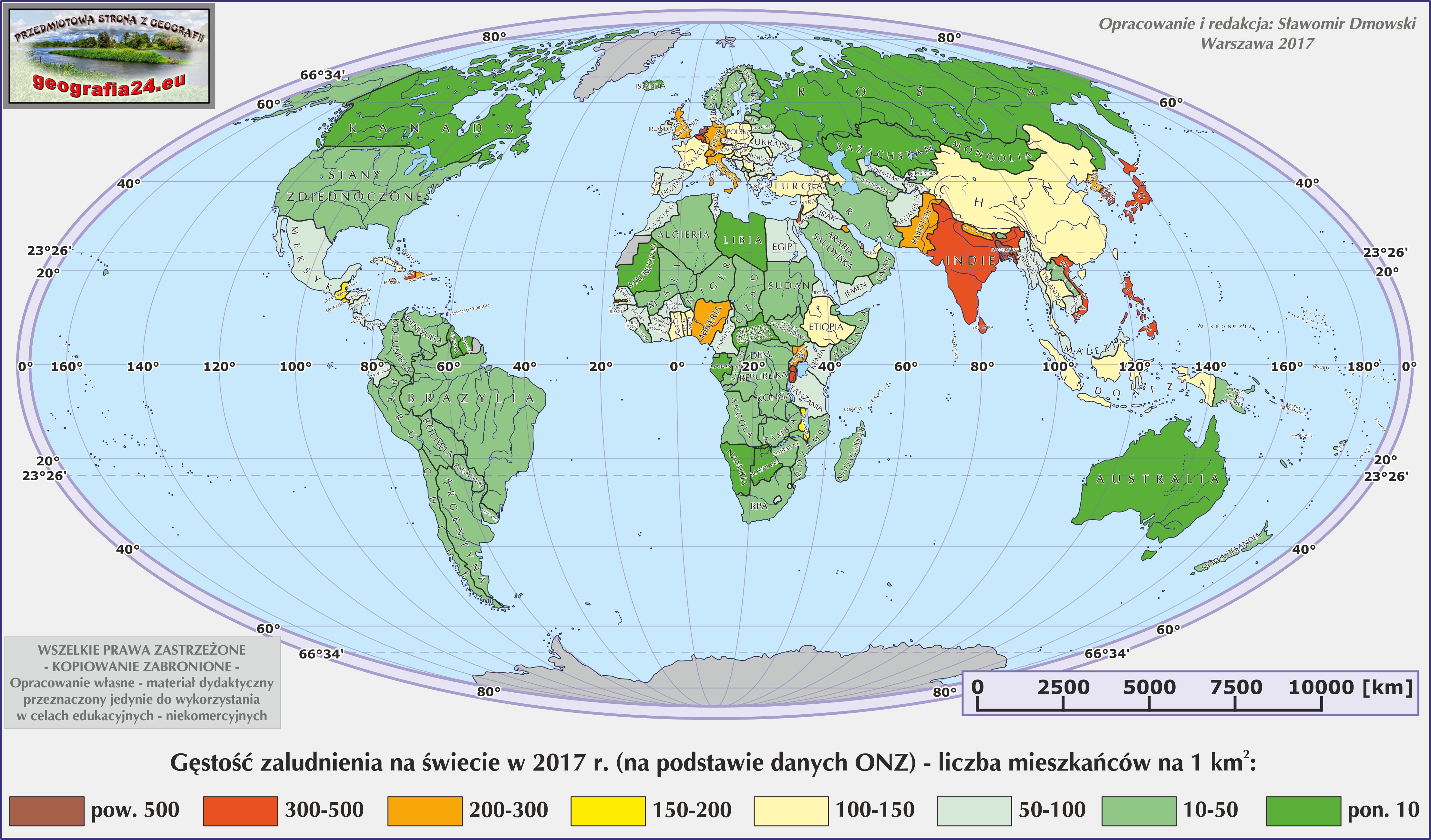 Mapa świata Ludność I Urbanizacja Grupa A