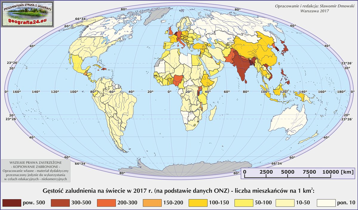 2. LUDNOŚĆ I URBANIZACJA Mapa świata Ludność I Urbanizacja Grupa A