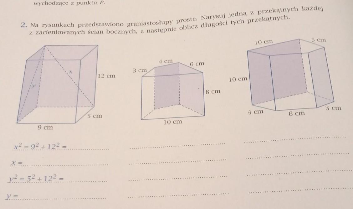 2. Na rysunkach przedstawiono graniastosłupy proste. Narysuj jedną z Na Rysunkach Przedstawiono Podstawy Graniastosłupów Prostych O Wysokosci 5