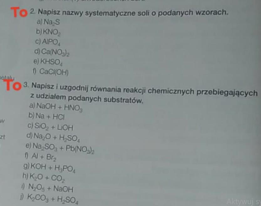 2. Napisz nazwy systematyczne soli o podanych wzorach 3. Napisz i Napisz Nazwy Systematyczne Soli O Podanych Wzorach