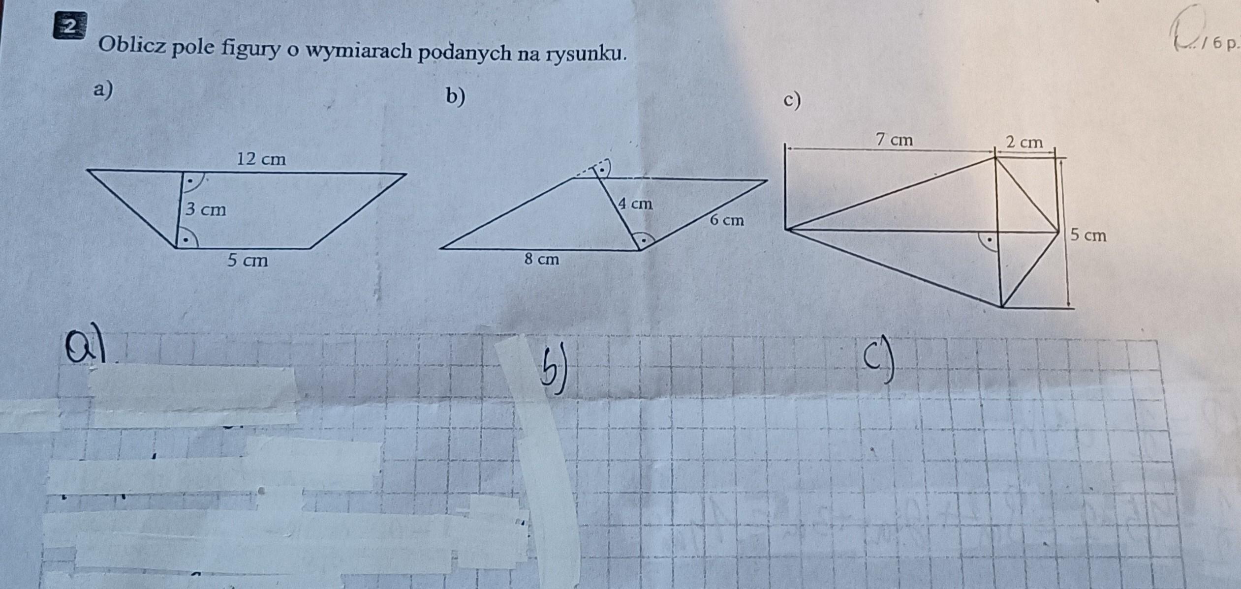 2 Oblicz pole figury o wymiarach podanych na rysunku. a) 3 cm 12 cm 5 Oblicz Pole Figury O Wymiarach Podanych Na Rysunku