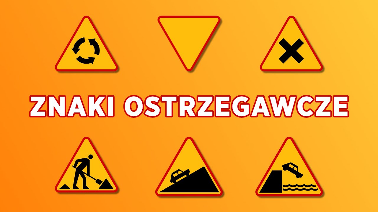 #2 - Znaki drogowe - Ostrzegawcze - YouTube Znaki Drogowe Poziome Z Opisem