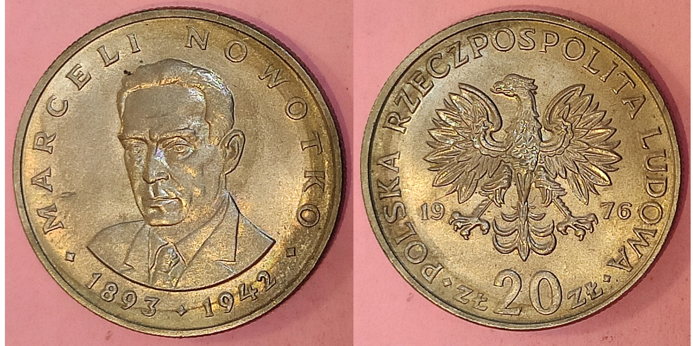 Moneta 20 Zl 1976 Marceli Nowotko