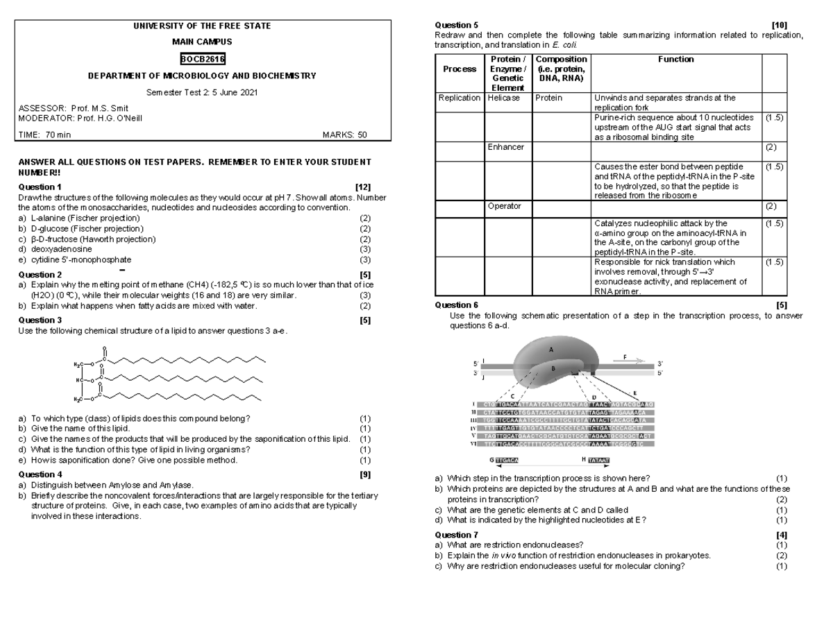 2021 Semester Test 2 - test test test test - UNIVERSITY OF THE FREE Effekt 2 Test