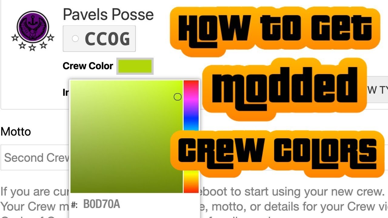 22+ Gta 5 Modded Crew Colors - AlwynShulamith Gta 5 Modded Crew Colors Hex Codes 2022