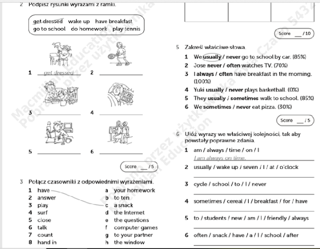 Test Angielski Klasa 4