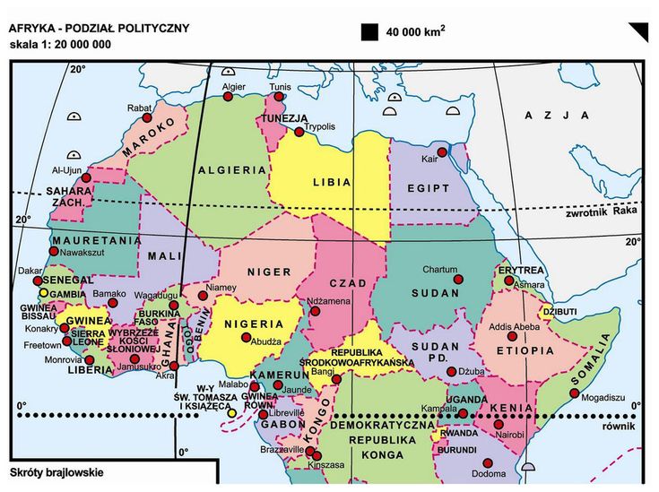 29. Afryka – podział polityczny | Map, Geo Afryka Panstwa I Stolice Mapa