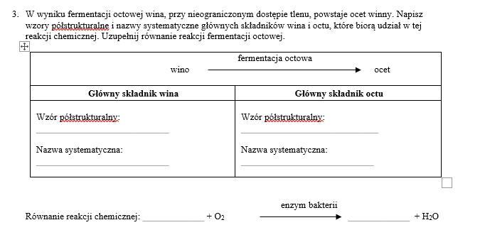 3. W wyniku fermentacji octowej wina, przy nieograniczonym dostępie Napisz Równanie Reakcji Fermentacji Octowej Na Podstawie