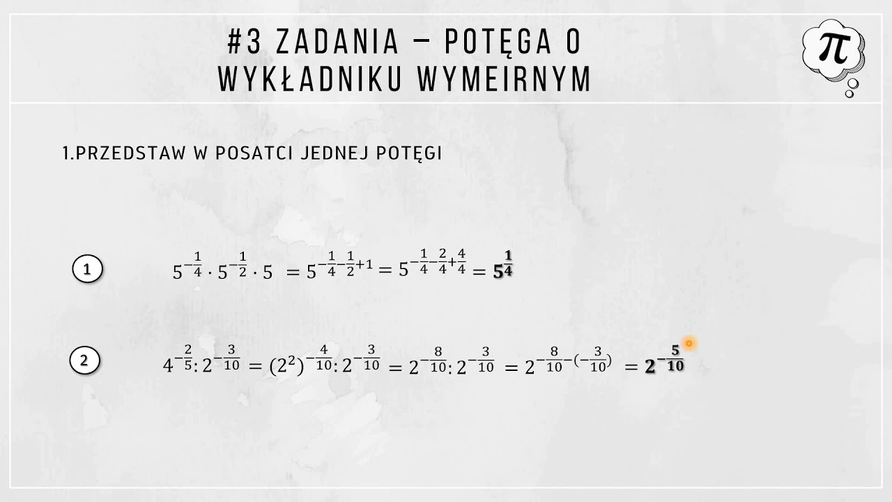 #3 ZADANIA - POTĘGI O WYKŁADNIKU WYMIERNYM - YouTube Potęga O Wykładniku Wymiernym Zadania Liceum Pdf