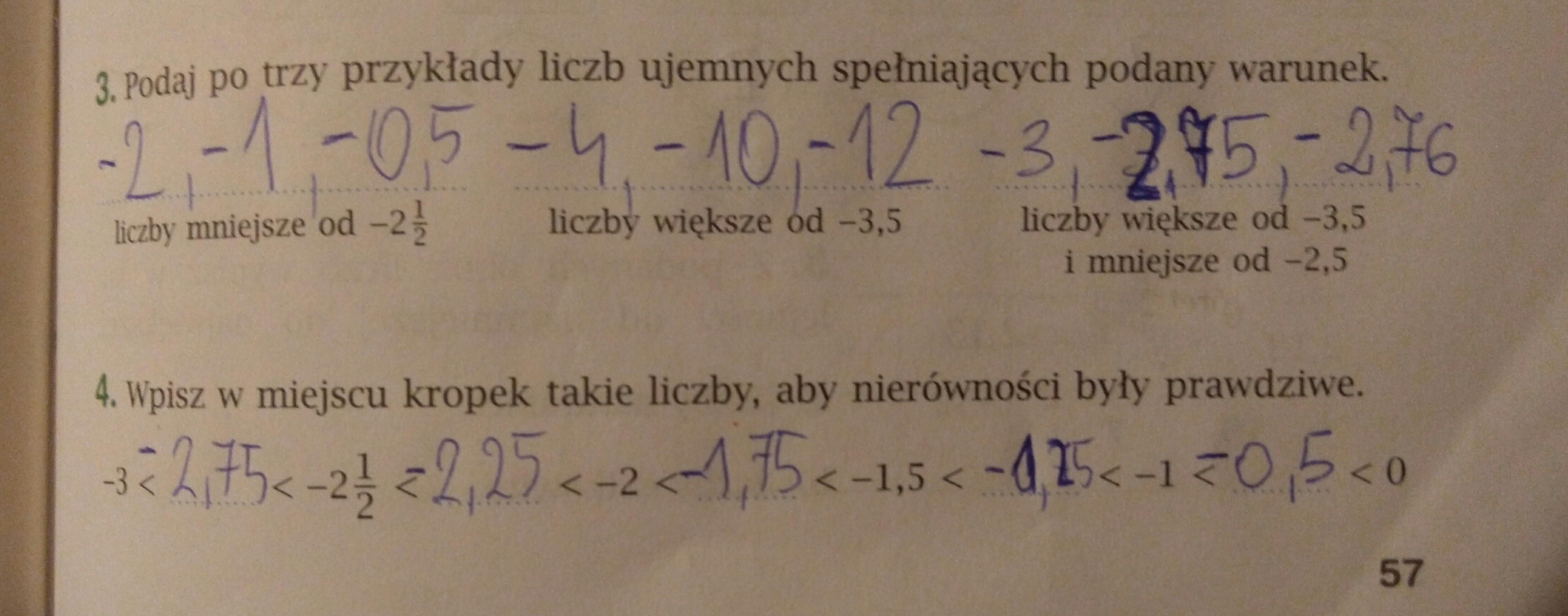 Podaj Po Trzy Przykłady Liczb Ujemnych Spełniających Podany Warunek
