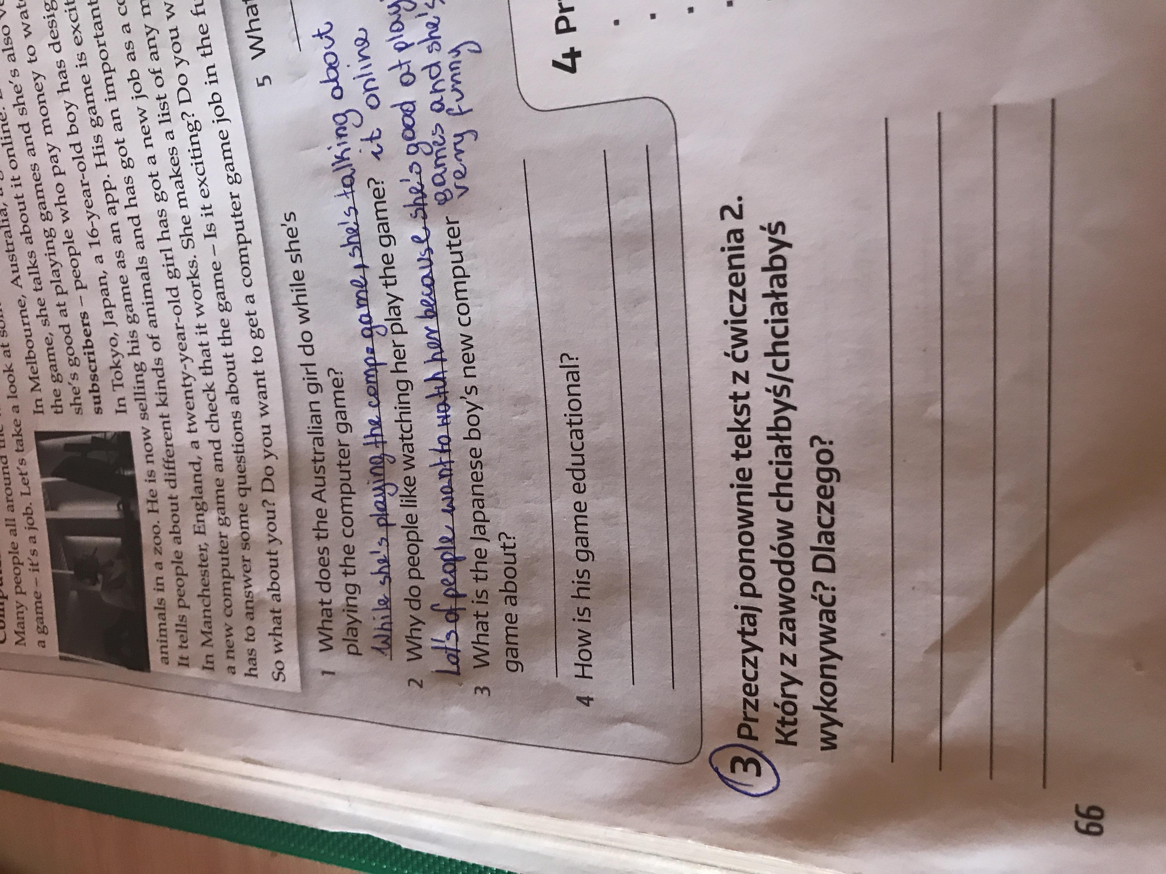 3.Przeczytaj tekst i odpowiedz na pytania 3.Przeczytaj ponownie tekst Przeczytaj Tekst Ponownie I Odpowiedz Na Pytania