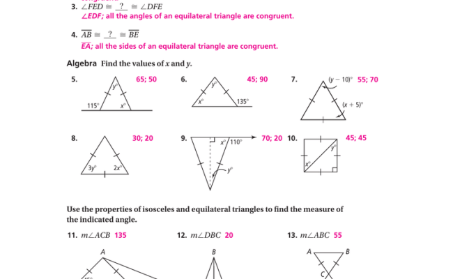 4 2 Additional Practice Isosceles And Equilateral Triangles Answer Key