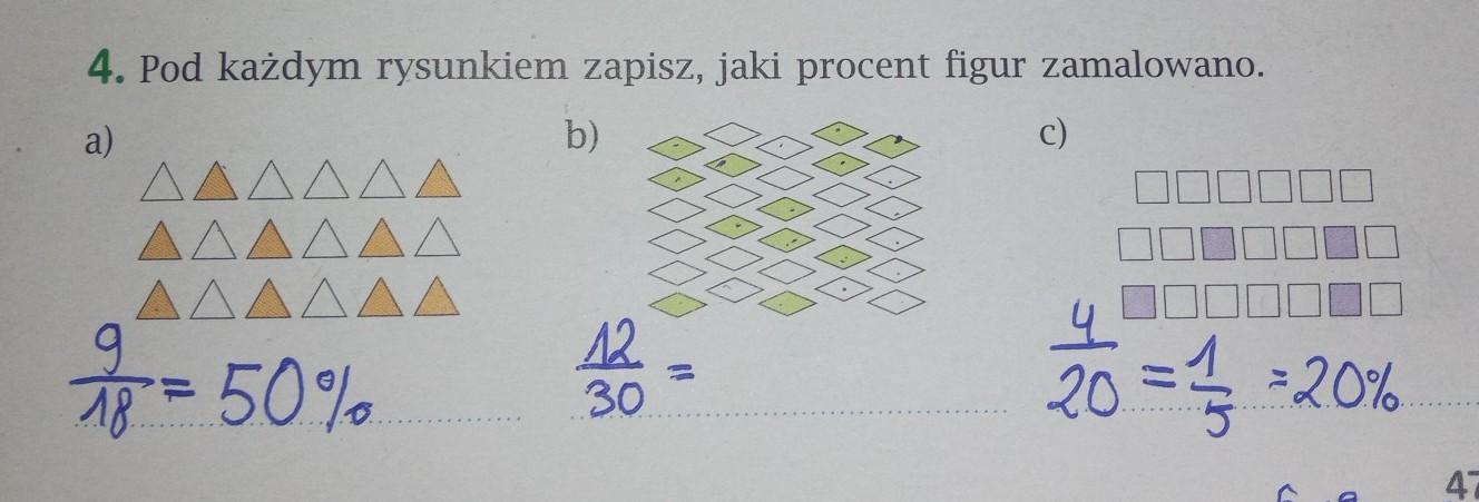 4. Pod każdym rysunkiem zapisz, jaki procent figur zamalowano. - Brainly.pl Pod Kazdym Rysunkiem Zapisz Jaki Procent Figur Zamalowano