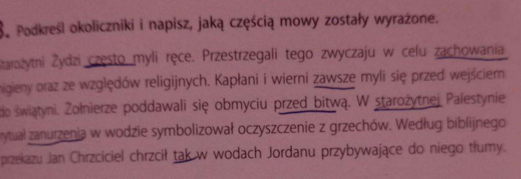 Podkreśl Okoliczniki I Przyporządkuj Je Do Odpowiednich Rodzajów