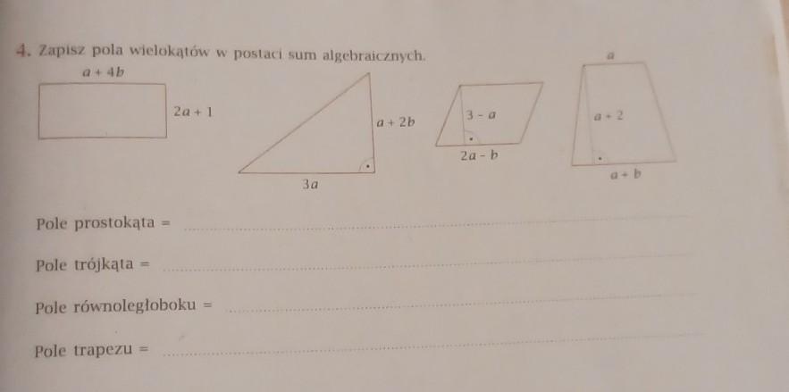 4. Zapisz pola wielokątów w postaci sum algebraicznych. - Brainly.pl Zapisz Pola Wielokątów W Postaci Sum Algebraicznych