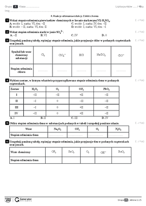 Chemia Dzial 2 Klasa 7 Test
