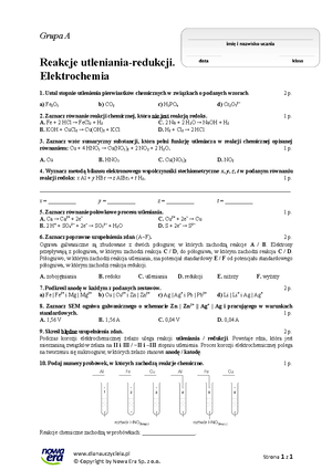 434405613 Test Chemia Dział 1 Kl 7 - TEST CHEMIA – Substancje i ich Test Chemia Klasa 8 Dzial 1