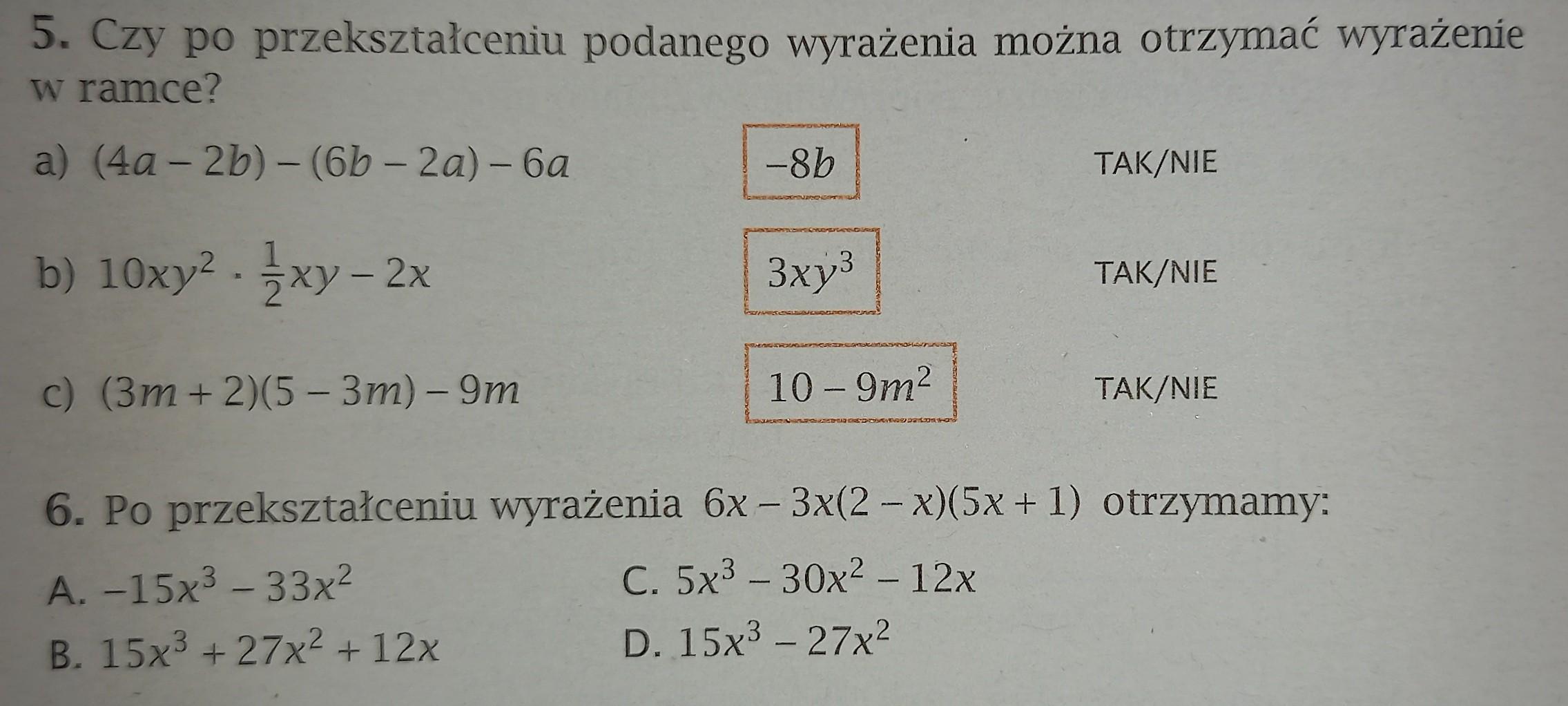 Czy Po Przekształceniu Podanego Wyrażenia Można Otrzymać Wyrażenie W Ramce