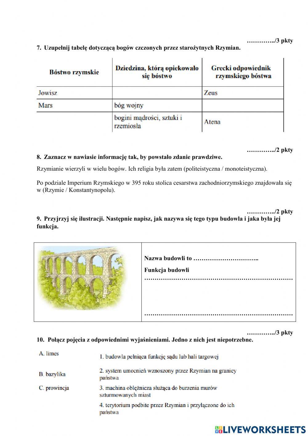 5263445 | H kl.5 Starożytny Rzym - praca klasowa Starozytny Rzym Klasa 5 Pdf