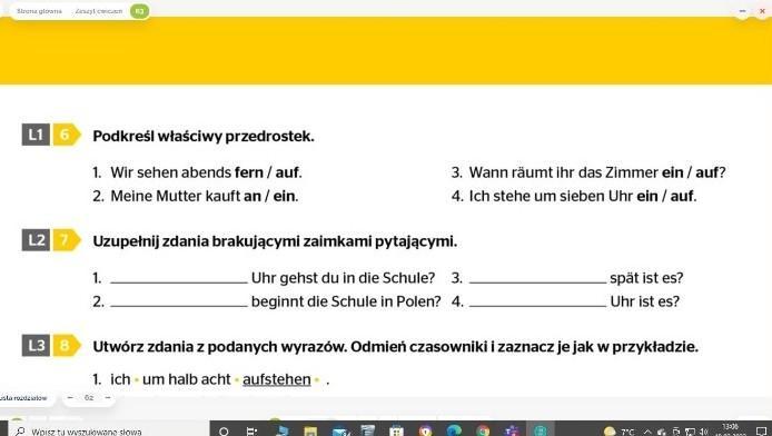 Niemiecki Test Klasa 6
