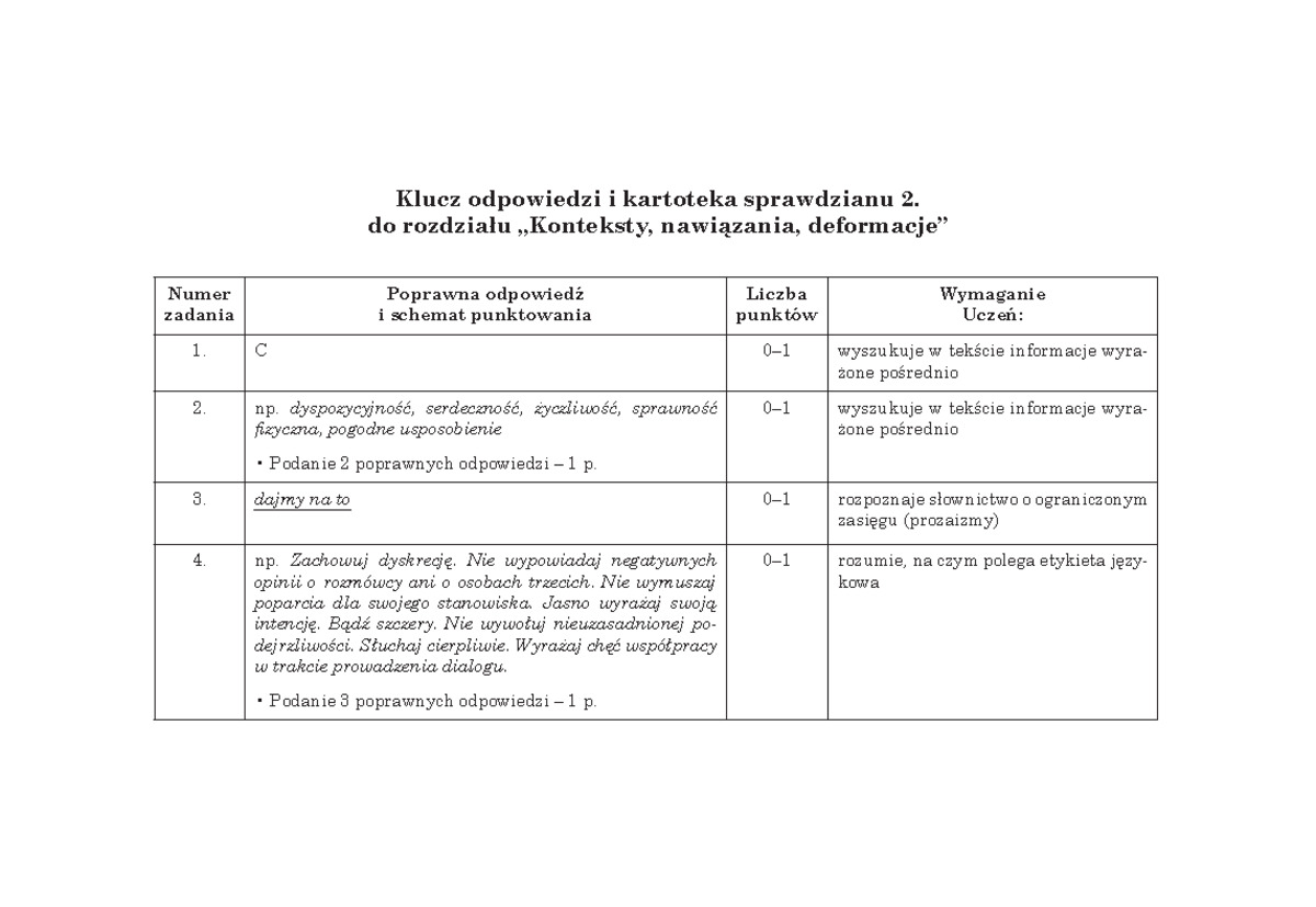 7 2 odpowiedzi konteksty itp pdf pdf - Klucz odpowiedzi i kartoteka Kompass 2 Kapitel 2 Odpowiedzi