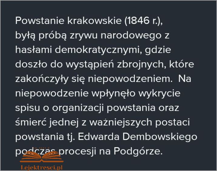 7 Przyczyn Powstania Krakowskiego! marzec 2025 - Biografin.pl Przyczyny Przebieg I Skutki Powstania Krakowskiego
