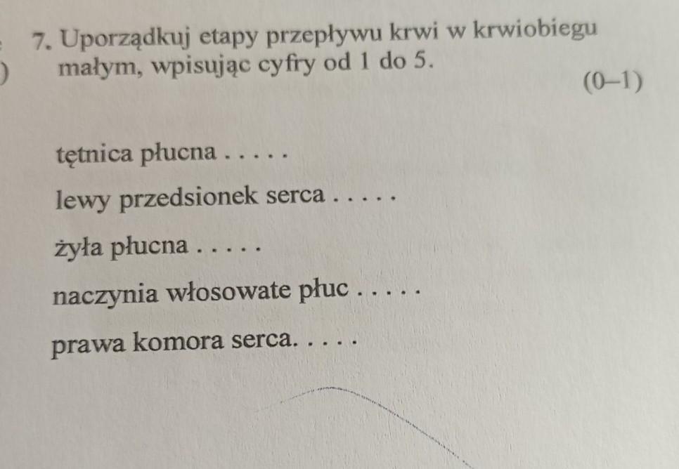 Uszereguj Chronologicznie Podane Etapy Przeplywu Krwi