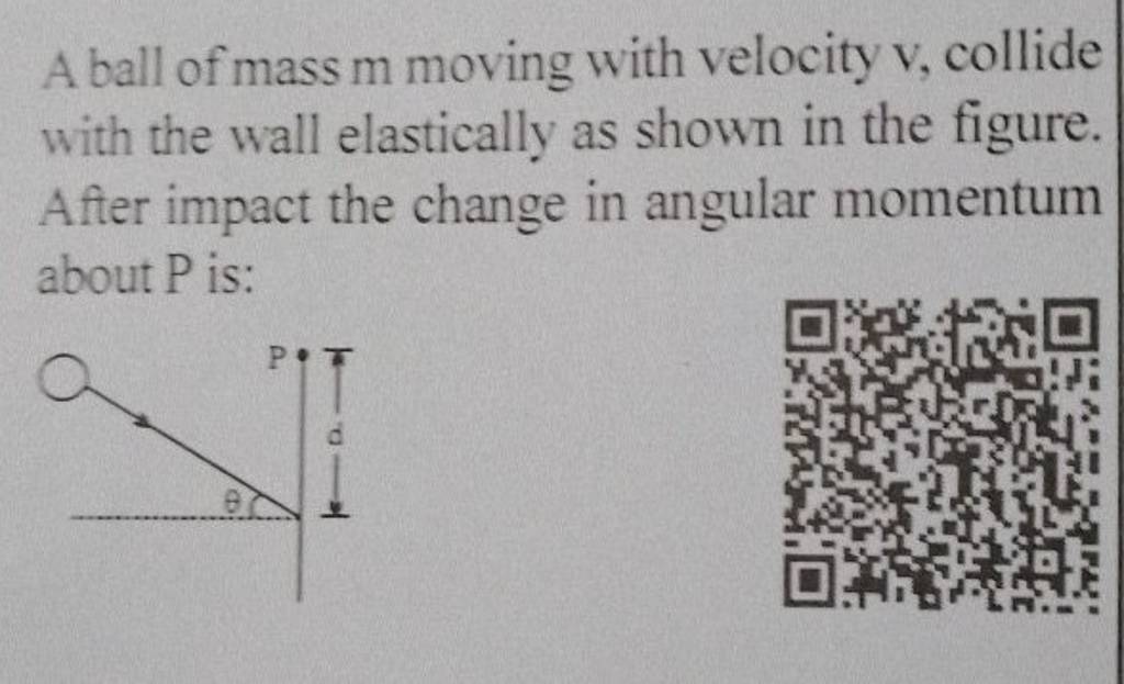 A ball of mass m moving with velocity v, collide with the wall elasticall.. A Ball Of Mass M Moving With Velocity V