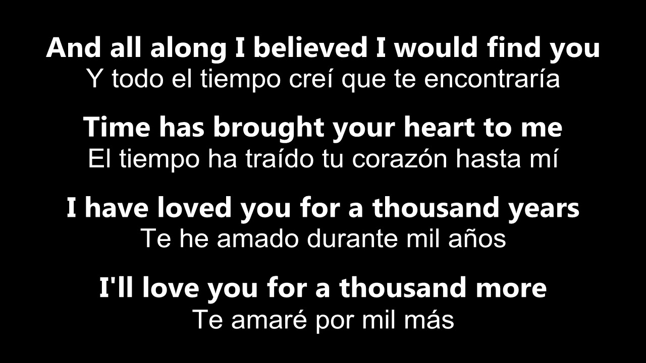 A Thousand Years Letra En Ingles