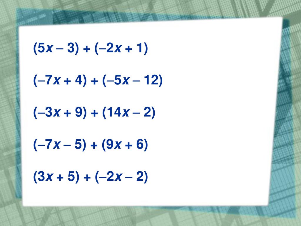 Adding and Subtracting Linear Expressions - ppt download Lesson 3 Homework Practice Adding Linear Expressions