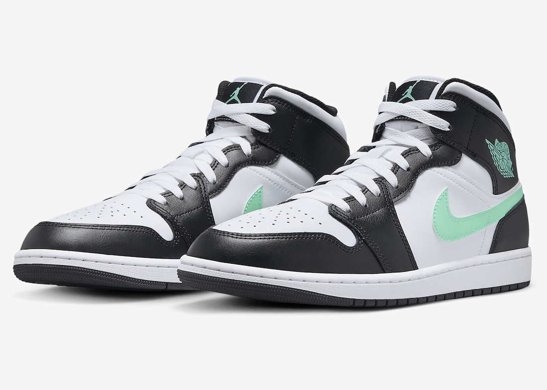 Air Jordan 1 Mid “Green Glow” Official Photos Revealed Nike Air Jordan 1 Green